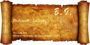 Butsek Ixion névjegykártya